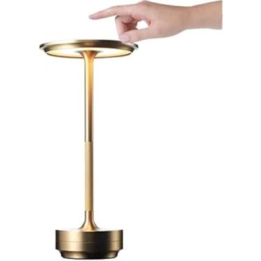 Imagem de Lâmpada De Mesa Sem Fio Led, Lâmpada De Toque De Metal, Lâmpada De Mesa Com Bateria Ajustável De Brilho De 3 Níveis, Lâmpada De Cabeceira De Alumínio, Para Cabeceira, Luz Noturna, Berçário