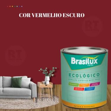 Imagem de Esmalte Sintético Brasilux Base Água Ecologico Cor Vermelho 800ML Bril