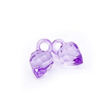 Imagem de Pingente Morango Facetado Acrílico Roxo Transparente 10x16mm 10pçs 8g 
