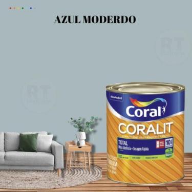 Imagem de Tinta Esmalte Sintético Base Água Cor Azul 800ml Coral Coralit Total Z
