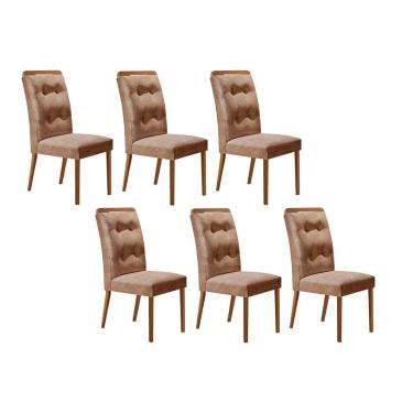 Imagem de Kit 4 Cadeiras Sala Jantar Imperatriz 6 Un Capuccino/Suede Capuccino - Rufato