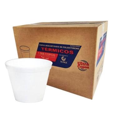 Imagem de Copo De Isopor Descartável Térmico 70Ml Branco (1Cx) C/1000 - Umtra