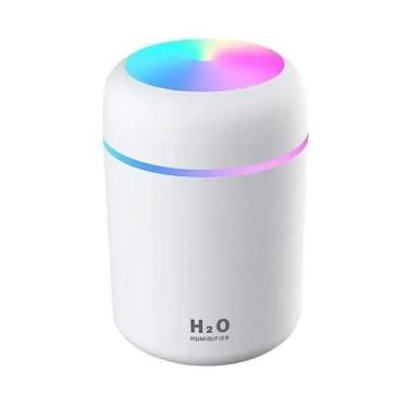 Imagem de Umidificador de Ar H2O 300ml Difusor USB LED Portátil Ultrassônico Aromatizador Luz Noturna Silencioso Ideal Para Quarto Escritório Carro e Viagens