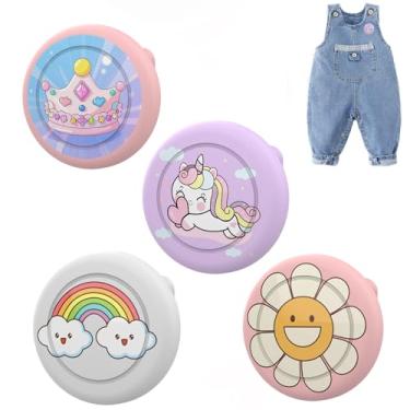 Imagem de Dingfeiyu Capa oculta para Apple AirTag, capa protetora com pino, capas de rastreador GPS para crianças, idosos, coleira de animais de estimação, roupas, mochilas, bagagem (cavalo roxo + coroa