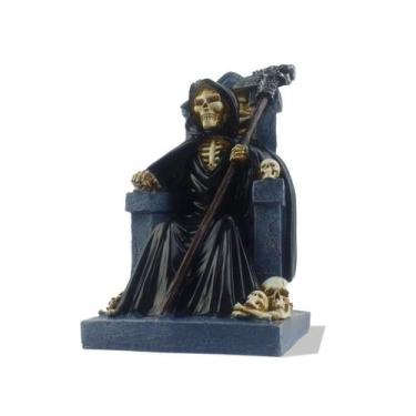 Imagem de Estatueta Decorativo Colecionador em Resina Caveira com Manto em seu T