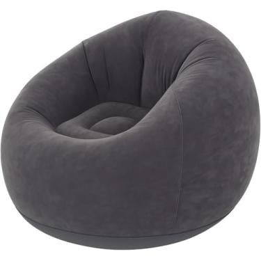 Imagem de Sofá Poltrona Puff Inflável Deluxe Aveludado Gigante - Impermeável, 100kg, Bomba Inclusa, Conforto Interno, Design Moderno e Portátil