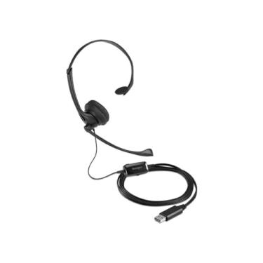 Imagem de Kensington Fone de ouvido mono USB com microfone e controle de volume, fone de ouvido único (monaural) com microfone Boom (K80100WW)