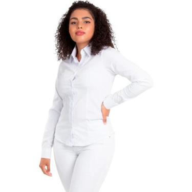 Imagem de Camisete Tricoline Manga Longa Branco - Fardas Uniformes,  GG