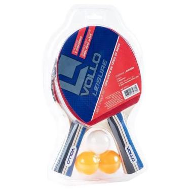 Imagem de Kit tênis de mesa 2 raquetes + 3 bolas vollo vt710