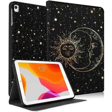 Imagem de Uppuppy Capa para iPad 5ª/6ª geração, para Apple iPad Air de 1ª/2ª geração, para iPad Pro 9,7 polegadas, capa fofa para crianças, mulheres, meninas, sol, lua, design estético, capa para iPad 5/6, Air 1/2, Pro 9,7