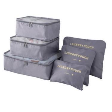 Imagem de Jogo De Necessaire Com 6 Peças Seanite Travel - Cinza