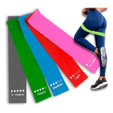 Imagem de 2X Kit 5 Faixa Elástica Super Mini Band Para Treino Exercíci