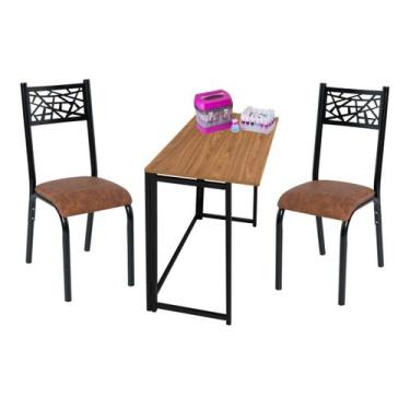 Imagem de Kit manicure ciplafe jade 1 mesa amendoa dob 2 cadeiras, Caramelo