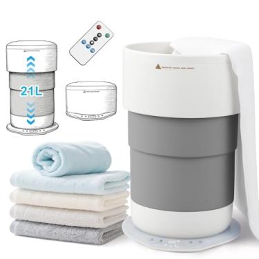 Imagem de Sageme Aquecedor de toalhas para banheiro, balde aquecedor de toalhas de 21L com temporizador, aquecedor de toalhas, desligamento automático, presentes de elefante branco para até toalhas grandes