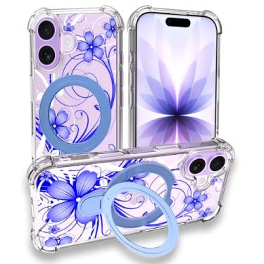 Imagem de Jolook Capa fina e fina com suporte para telefone 99 - flor roxa dos sonhos