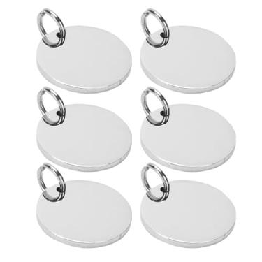 Imagem de Garosa 20PCS 20mm Rodada Gravura Aço Inoxidável Gravável Blanks Com Anéis Suspensos para Laboratório H2D Impressora Crafting Pet ID Nome Badges