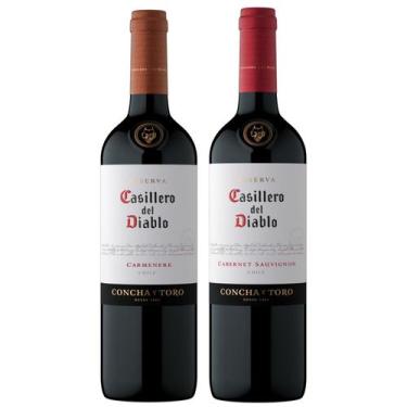 Imagem de Kit 2 Vinhos Casillero Del Diablo Carmenere e Cabernet Sauvignon 750ml