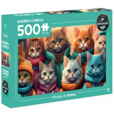 Imagem de Quebra Cabeça Gatos Gatinhos Fofos Animais 500pçs Decorativo - Mimo