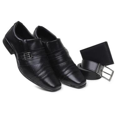 Imagem de Kit Sapato Social + Cinto + Carteira West Line- Calçado Preto Elegante