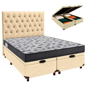 Imagem de Kit Cama Box Bau + Cabeceira + Colchão Casal D33 - Iso100 - Ortobom