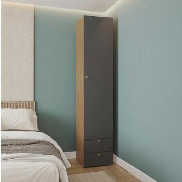 Imagem de Guarda-Roupa 2 Módulos 1 Porta 3 Prateleiras 2 Gavetas Frame CabeCasa 