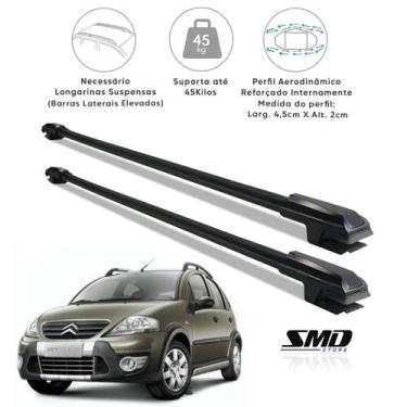 Imagem de Rack Travessa de Teto Citroen C3 Xtr Hatch 2006 a 2012 Preto - SMD, PR