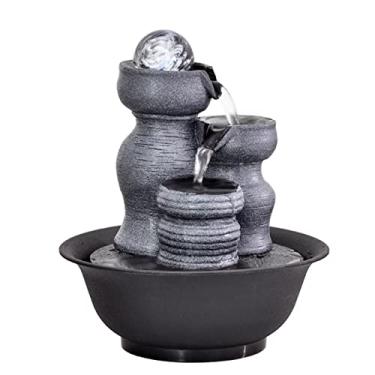 Imagem de XFNVXC Fontes de água, fonte de mesa interna, em camadas, recurso de água para quarto, sala de estar, escritório, sala de jantar e banheiro, fonte de mesa