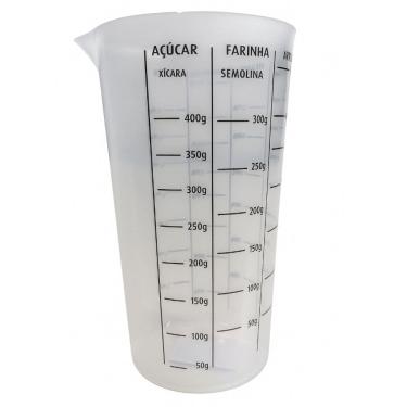 Imagem de Copo Medidor Graduado 500ml Com Bico Dosador Plástico Cozinha
