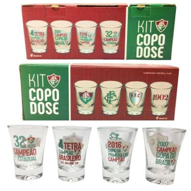 Imagem de Kit 8Un Copo Dose Shot 60Ml Pinga Cachaça Time Fluminense