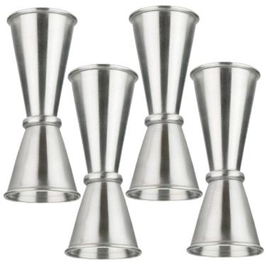 Imagem de Kit 4 Copo Dosador Jigger Japonês Duplo Inox 25/50Ml Barman
