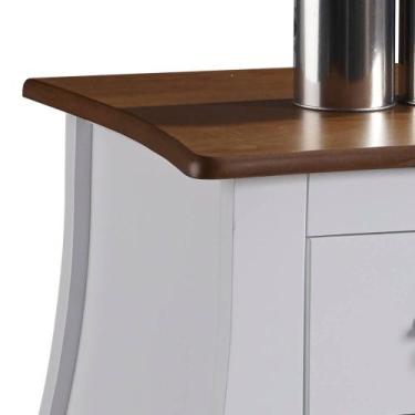 Imagem de Cômoda Bombê 3 Gavetas 1023 Linz Móveis - Branco/Imbuia Glazer, Branco