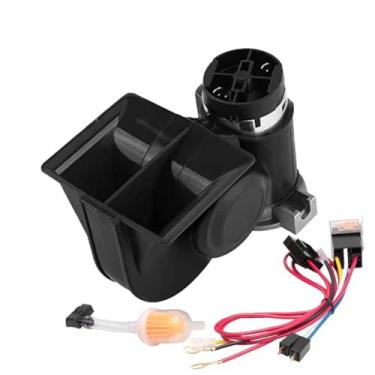 Imagem de FIQAPJ Buzina pneumática 24v buzina de caminhão com compressor 24v buzinas de ar buzinas alto duplo trompete cromado para qualquer veículo de 24 V