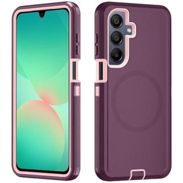 Imagem de Asuwish Capa de celular para Samsung Galaxy A26 5G com protetor de tela de vidro temperado Capa magnética híbrida à prova de choque à prova de quedas acessórios resistentes A 26 26A LTE mulheres