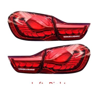 Imagem de Conjunto de lanterna traseira compatível com BMW Série 4 M4 2013-2020 Dragon Scale Luz traseira LED Turn Brake DRL Lâmpada GTS F32 F33 F36 F82 F83(Chinese,RED 2013-2019)