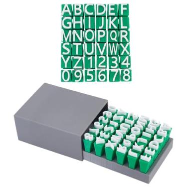 Imagem de UNICRAFTALE Conjunto de 36 peças de carimbos do alfabeto para cerâmica de argila, carimbos de argila de polímero, alfabeto e números, faça-você-mesmo, acessórios de molde feito à mão, molde pequeno