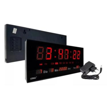 Imagem de Relógio De Parede Super Led Digital Temperatura Calendário semana alar