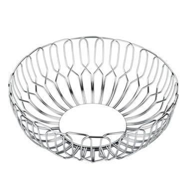 Imagem de Ｂｅｓｇａ aço inoxidável Servindo Cesta de Armazenamento de Alimentos Cesta Rustproof Leve Multifuncional Fruteira Decorativa para Uso Doméstico, Médio