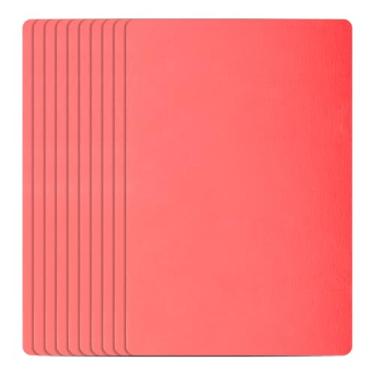 Imagem de DTGN Cartões de visita de metal em branco 100 x 60 x 0,6 mm (CxLxT) - Pacote com 10 - Bom para impressão a laser - Cartões de nome em branco de alumínio anodizado - Vermelho