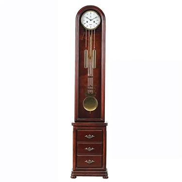 Imagem de Relógio de chão Relógios de chão com 2 gavetas Relógio pêndulo retrô pé pequeno para sala estar casa chinês