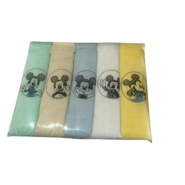 Imagem de Kit Fralda de Pano Bordada Menino e Menina Tecidos Duplo,com 5 Unidade