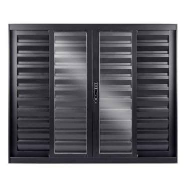 Imagem de Janela de Alumínio Veneziana de Correr 120x150x10cm 6 Folhas Vidro Lis