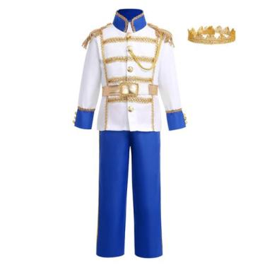Imagem de Fantasia Prince Charming para meninos Halloween Cosplay 10-12T - FYMNS