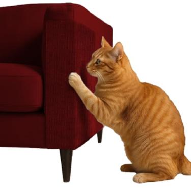 Imagem de Arranhador Protetor Adesivo Gatos Pet Sofá, Cama e Moveis Premium - 3 Tamanhos (Vermelho, 30X50cm)