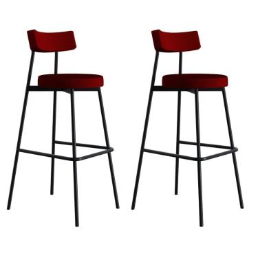 Imagem de Banqueta Alta Stout Ae: 100 / Aa: 75cm C/02 Un. Bqst7510.2 Vermelho Vinho City Vermelho Vinho City