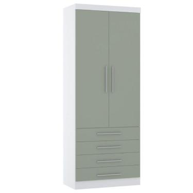 Imagem de Guarda Roupa Modulado 134,50cm 2 Portas De Correr Alpes Luciane Móveis Branco Pf Com Branco Pf