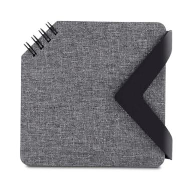 Imagem de Kit 10 Mini Cadernos RPET com Fecho Magnético – 70 Folhas Pautadas Papel 100g/m², Miolo Bege, 12x12cm – Sustentável, Portátil e Elegante para Escritório e Brindes (Cinza)