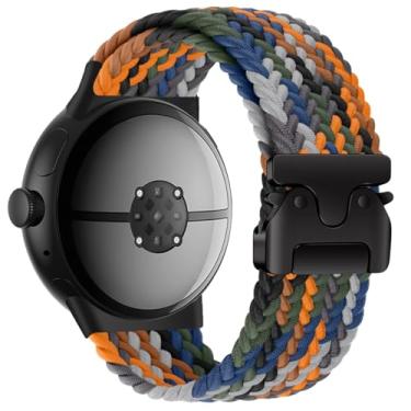 Imagem de Yeahxing Pulseira para Pixel Watch 4/3 de 45 mm - Pulseira trançada de nylon elástico para Google Pixel Watch 4 de 45 mm 2025, serve para pulseira ajustável de 17,3 a 25,9 cm com fivela de paraquedas