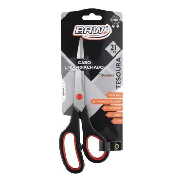 Imagem de 2X Tesoura Multiuso Em Aço Cabo Preto 21Cm Te2101 Brw 01Un