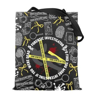 Imagem de VAMSII Presentes de cientista forense para investigação de cena de crime, presentes para criminologistas, presente de polícia CSI, bolsa jurídica com impressão digital, Uscsitote