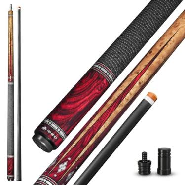 Imagem de RHINO Taco de piscina Eclipse II Ember de fibra de carbono, eixo de carbono de baixa deflexão com ponta japonesa Nishiki de 11,8 mm e junta 3/8-8, bastão de piscina profissional para adultos com